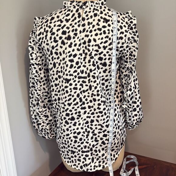 J Crew Ruffle Neck Long Sleeve Top Size XS - Picture 8 of 13